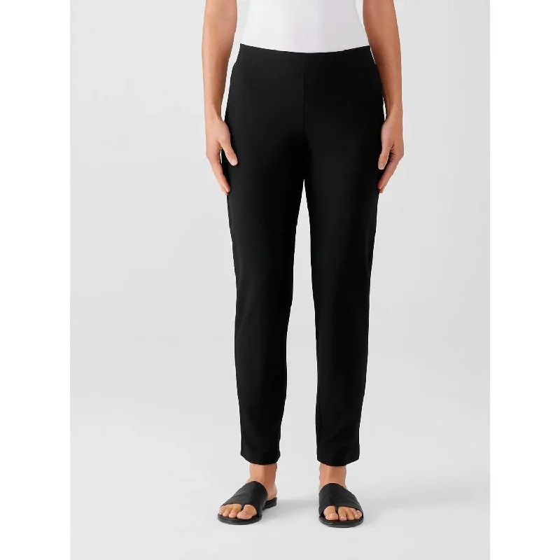 elegant high-waist pants -breathable linen tops for women -Washable Stretch Crepe Pant In Black