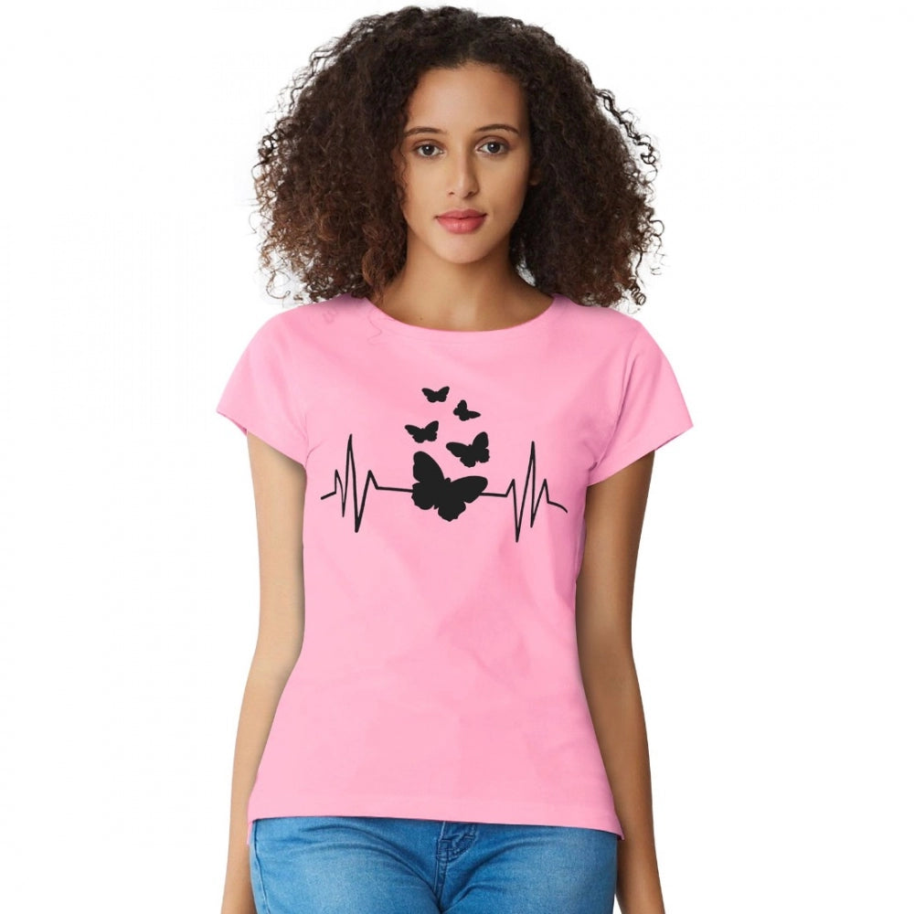 women's cotton t-shirts -Generic Women's Cotton Western Wear T Shirt (Pink)