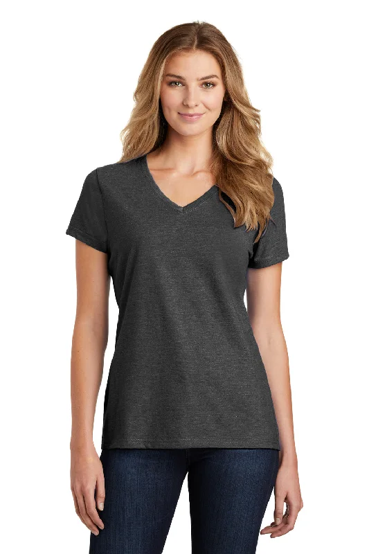 lightweight women's tops -Port & Company Womens Fan Favorite Short Sleeve V-Neck T-Shirt - Heather Black