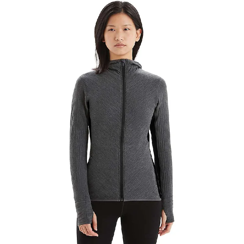 cold shoulder tops for women -Icebreaker Women's Descender LS Zip Hoody