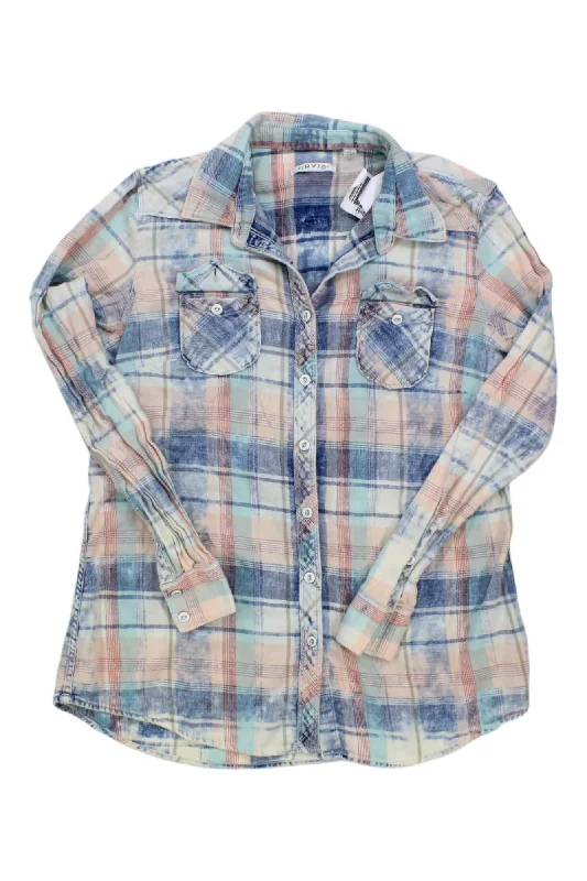 sleeveless blouses for work -Orvis Womens Button Up Plaid Shirt