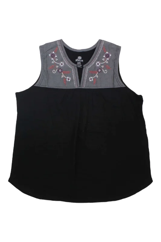 lace-up tops for women -Sherpa Women's Shaanti Embroidery Top