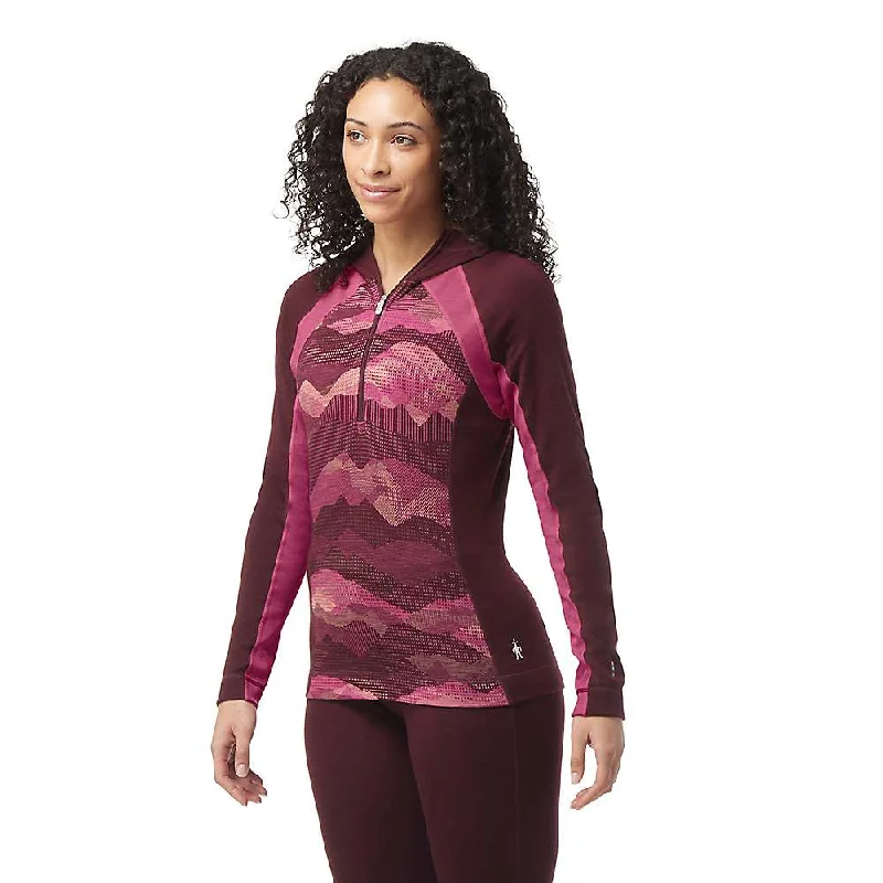 stretchable tops for women -Smartwool Women's Classic Thermal Merino Base Layer 1/2 Zip Hoodie