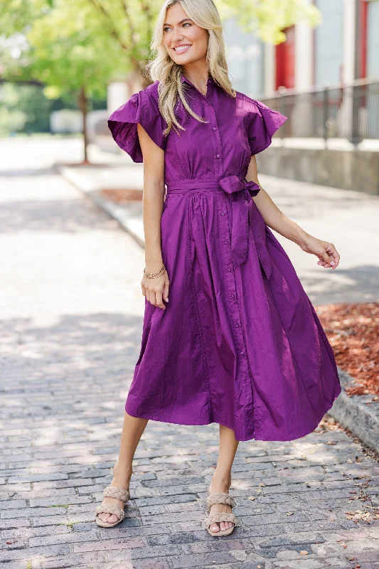 women's wrap dresses -stylish tops for ladies -All In A Dream Plum Purple Dress