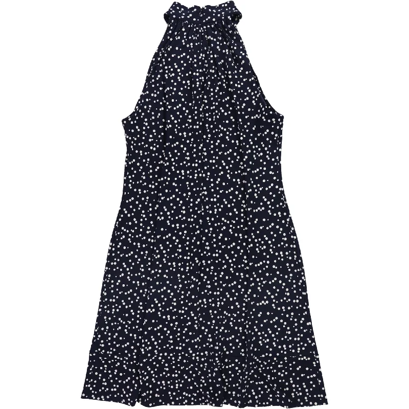 women's lace dresses -women's ruffle tops -American Living Womens Polka Dots A-line Dress, Blue, 14