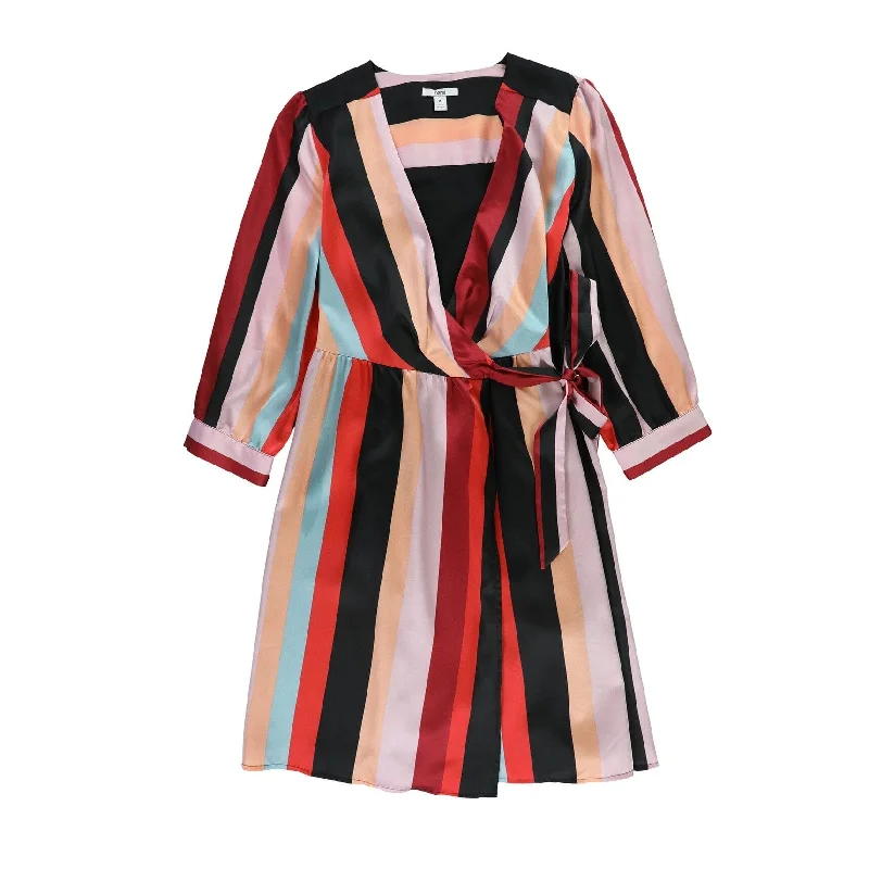 women's wraparound dresses -floral chiffon blouses for women -Bar Iii Womens Striped Wrap Dress