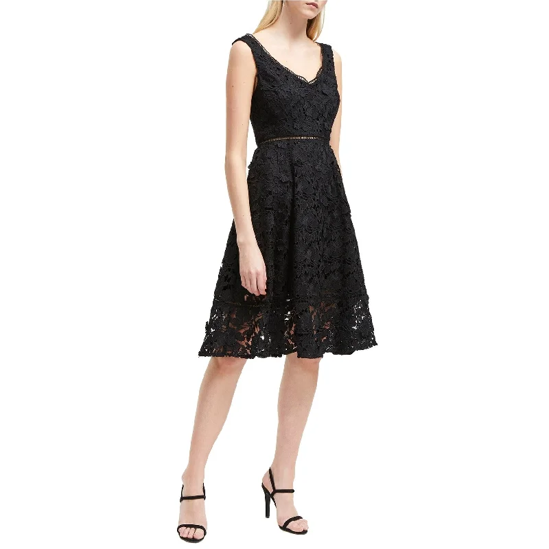 sleeveless maxi dresses for women -breathable tops for women -French Connection Womens Lace Fit & Flare Dress