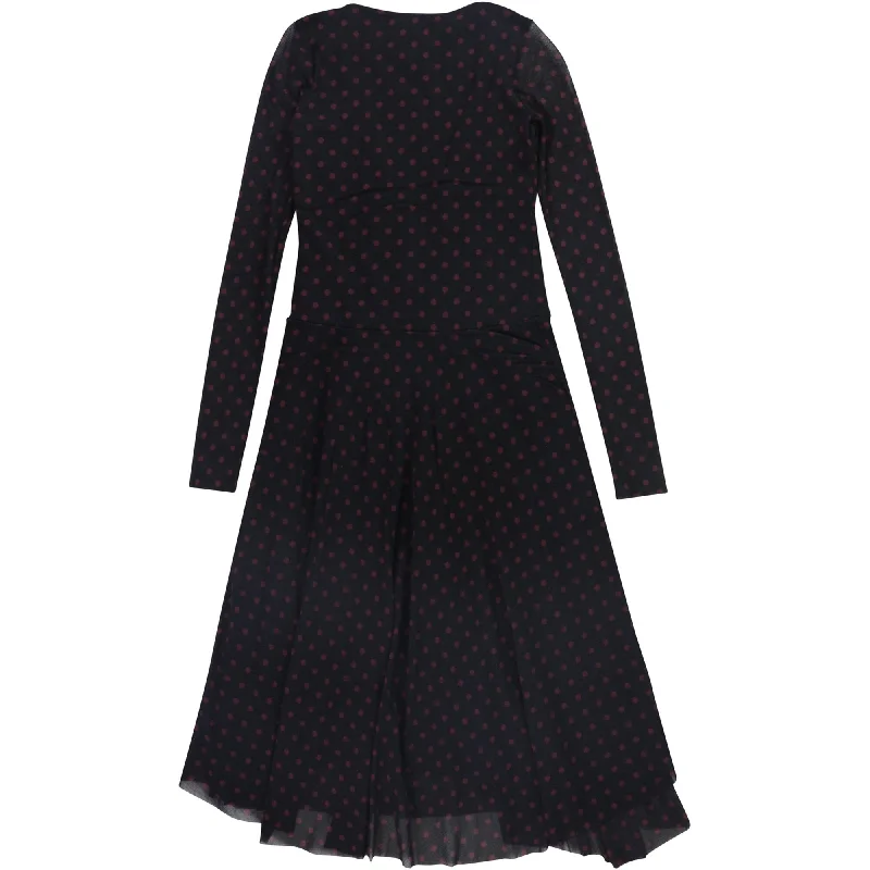 shift dresses for women -loose fit women's tops -Fuzzi Womens Polka Dot Wrap Dress, Black, Small