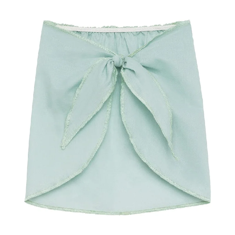 frill dresses for women -silky tops for women -Mini Sarong | Powder Blue