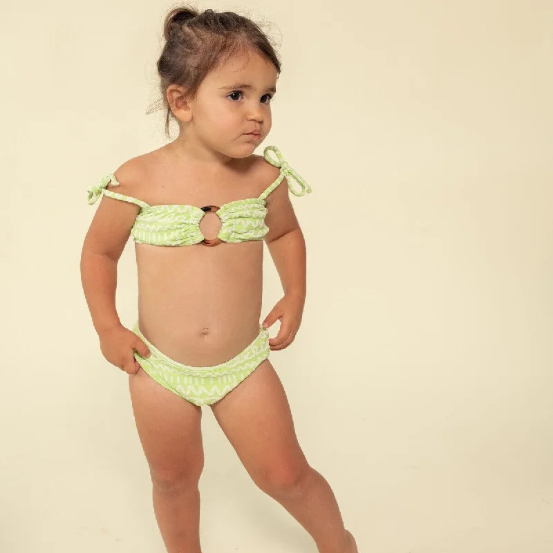 maternity dresses for women -crop tops for women -Mini Tori Bandeau x Lulu Bikini Set | Lime Icing