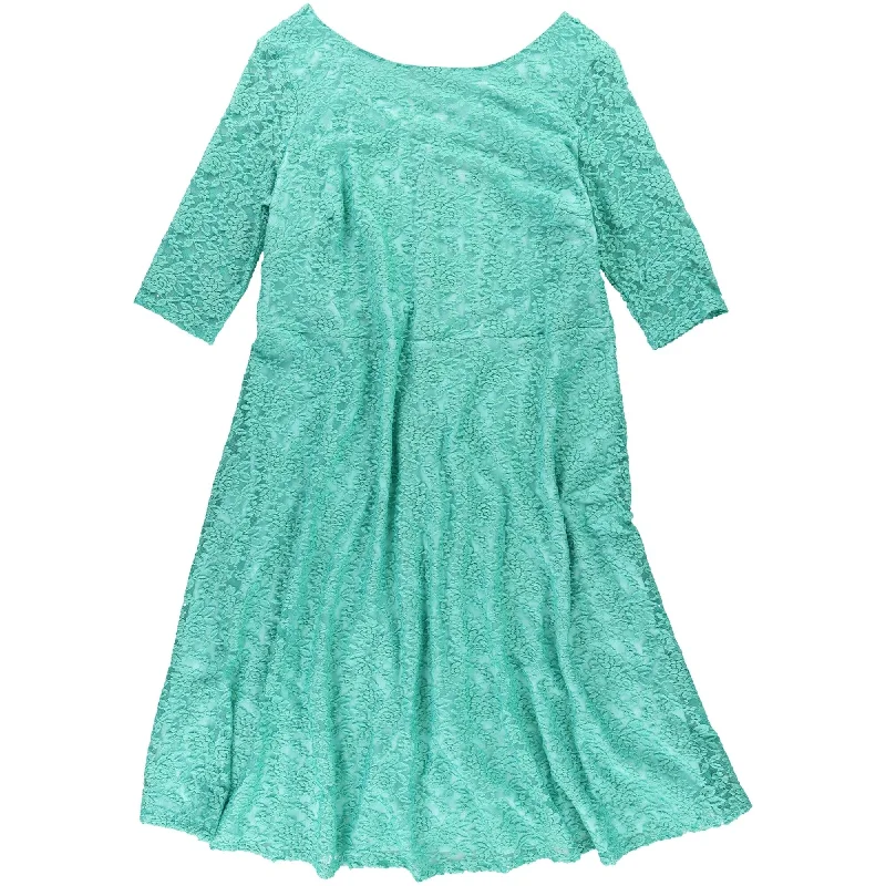 women's summer dresses -trendy women's shirts -Sangria Womens Lace A-line Dress, Green, 20W