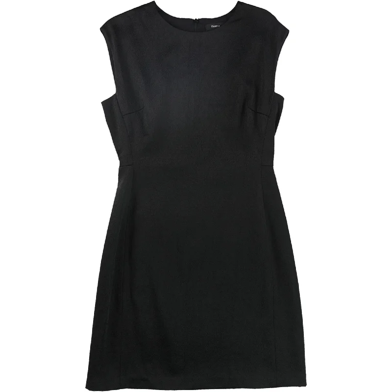 plus size dresses for women -sleeveless tops for women -Theory Womens Structured Cocktail Dress, Black, 10