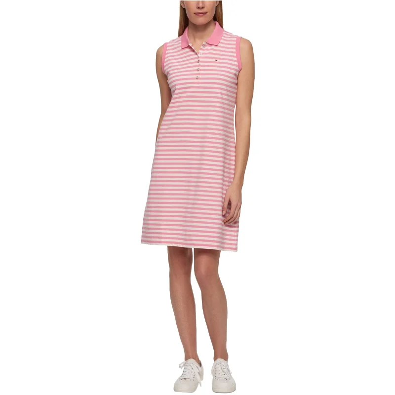 elegant midi dresses for women -women's workout tank tops -Tommy Hilfiger Womens Polo Sport Dress, Pink, X-Small