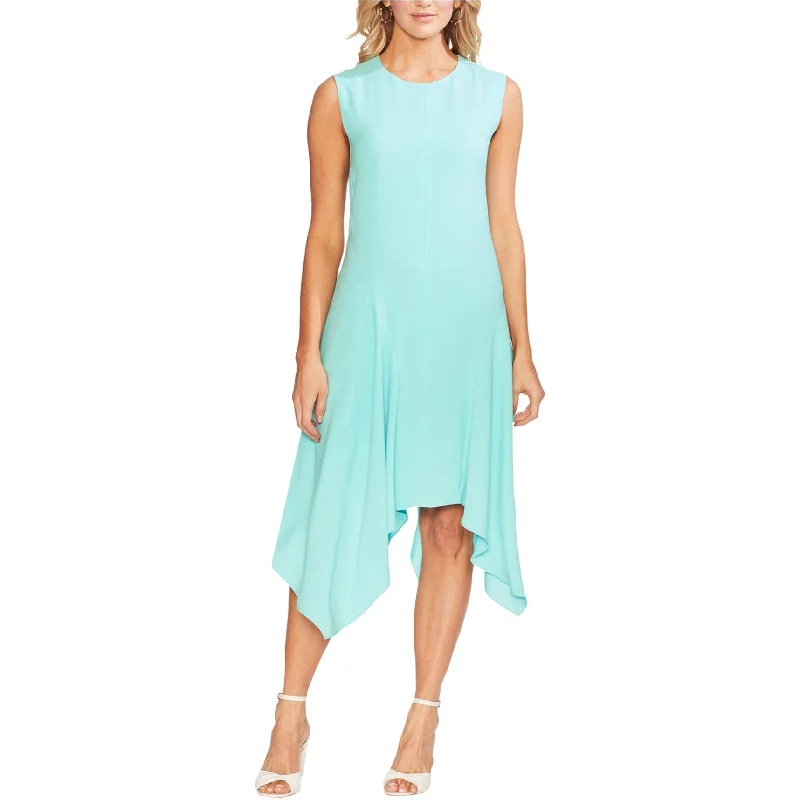 shift-style dresses for women -women's mesh tops -Vince Camuto Womens Handkerchief-Hem Asymmetrical Dress, Blue, 14