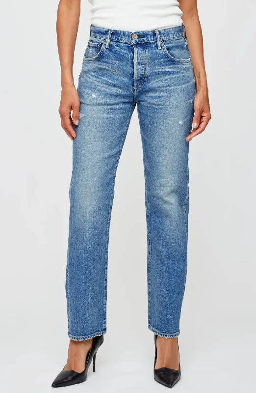 relaxed denim pants for women -casual blouses with sleeves -Moussy Bradenton Straight MR